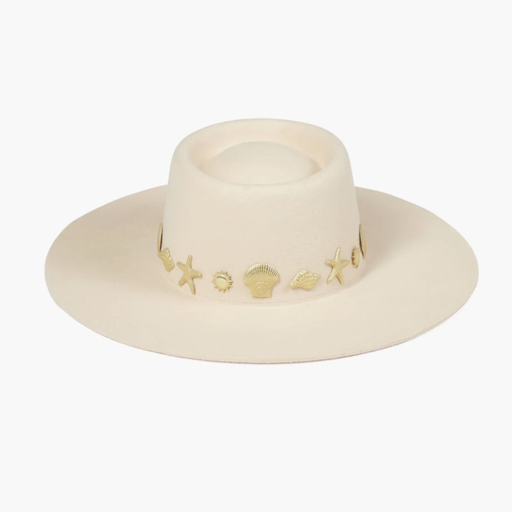 Lack Of Color White Hat with Gold Accents